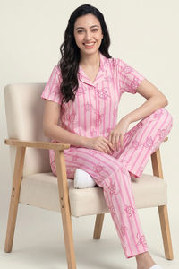 Zivame Knit Cotton Pyjama Set - Festival Bloom — thumbnail 5